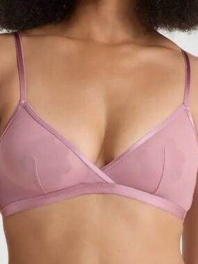 Auden Wireless Triangle Bralette - Mauve Pink